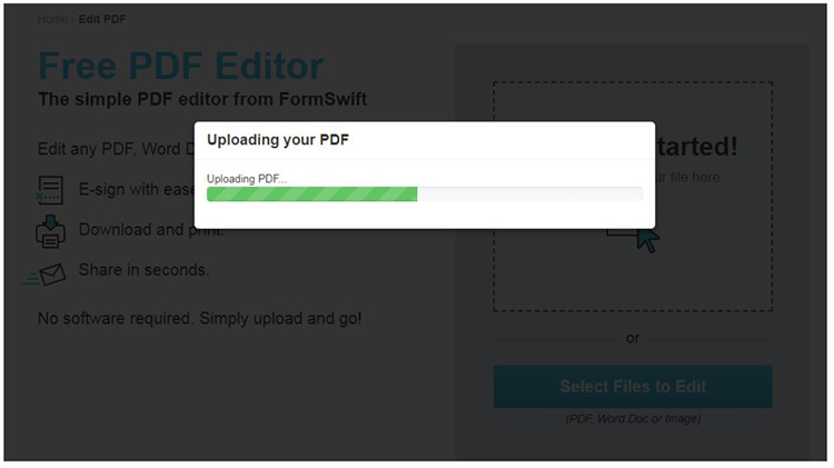 Quá trình tải file PDF lên